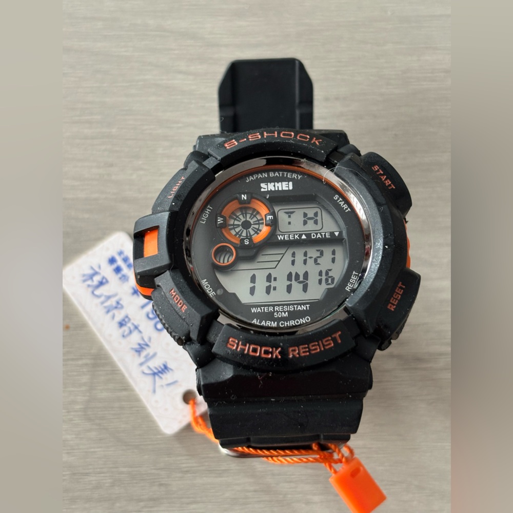 🦋2/25$ SKMEi 0939 Unisex LED PU Strap Analog-Digital Quartz Sport Watch NWT